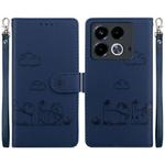 For Infinix Note 40 4G Cute Cats RFID Leather Phone Case(Blue)