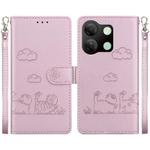 For Infinix Smart 7 HD Cute Cats RFID Leather Phone Case(Rose Gold)