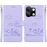 For Infinix Smart 7 HD Cute Cats RFID Leather Phone Case(Purple)