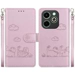 For Infinix Smart 8 / 8 HD / Hot 40i Cute Cats RFID Leather Phone Case(Rose Gold)