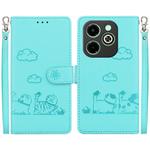 For Infinix Smart 8 / 8 HD / Hot 40i Cute Cats RFID Leather Phone Case(Green)