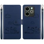 For Infinix Smart 8 / 8 HD / Hot 40i Cute Cats RFID Leather Phone Case(Blue)
