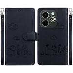 For Infinix Smart 8 / 8 HD / Hot 40i Cute Cats RFID Leather Phone Case(Black)
