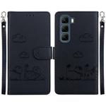 For Infinix Hot 50 4G Cute Cats RFID Leather Phone Case(Black)