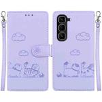 For Infinix Hot 50 Pro+ 4G Cute Cats RFID Leather Phone Case(Purple)
