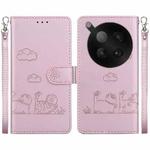 For Infinix Zero 40 4G / 5G Cute Cats RFID Leather Phone Case(Rose Gold)