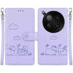 For Infinix Zero 40 4G / 5G Cute Cats RFID Leather Phone Case(Purple)