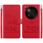 For Infinix Zero 40 4G / 5G Cute Cats RFID Leather Phone Case(Red)