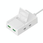 CY-PC03 50W 2 Type-C 2 USB Multi Ports Sharing Travel Charger, Plug:US Plug(White)