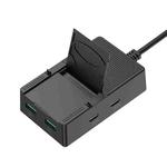 CY-PC03 50W 2 Type-C 2 USB Multi Ports Sharing Travel Charger, Plug:EU Plug(Black)