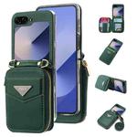 For Samsung Galaxy Z Flip6 POLA Multi-Card Slots Zipper Wallet Phone Case(Green)