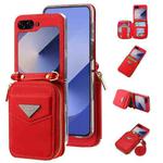 For Samsung Galaxy Z Flip6 POLA Multi-Card Slots Zipper Wallet Phone Case(Red)