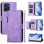 For HMD Pulse / Pulse+ / Pulse Pro Multi-Card Slots Zipper Wallet Leather Phone Case(Purple)