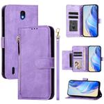 For Nokia C01 Plus / C1 2nd Edition Multi-Card Slots Zipper Wallet Leather Phone Case(Purple)