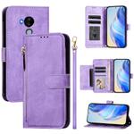 For Nokia C30 Multi-Card Slots Zipper Wallet Leather Phone Case(Purple)