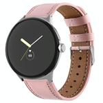 For Google Pixel Watch 3 45mm Round Tail Genuine Leather Watch Band(Pink)