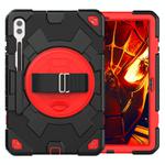 For Samsung Galaxy Tab S10+ / S9+ / S9 FE+ Spider Hand Grip Turntable Stand Tablet Case(Black Red)