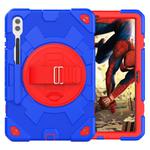 For Samsung Galaxy Tab S10+ / S9+ / S9 FE+ Spider Hand Grip Turntable Stand Tablet Case(Red Blue)