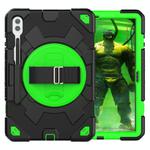 For Samsung Galaxy Tab S10+ / S9+ / S9 FE+ Spider Hand Grip Turntable Stand Tablet Case(Black Green)