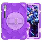 For Samsung Galaxy Tab S10+ / S9+ / S9 FE+ Spider Hand Grip Turntable Stand Tablet Case(Purple)