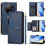 For Redmi A3 4G Global / A3X 4G Multi-Card Slots Zipper Wallet Leather Phone Case(Blue)