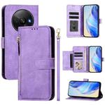 For Redmi A3 4G Global / A3X 4G Multi-Card Slots Zipper Wallet Leather Phone Case(Purple)