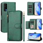 For TCL Stylus 5G Multi-Card Slots Zipper Wallet Leather Phone Case(Green)