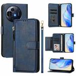 For TCL 50 Pro NxtPaper Multi-Card Slots Zipper Wallet Leather Phone Case(Blue)