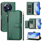 For TCL 50 Pro NxtPaper Multi-Card Slots Zipper Wallet Leather Phone Case(Green)