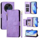 For TCL 60 NxtPaper Multi-Card Slots Zipper Wallet Leather Phone Case(Purple)