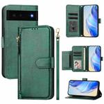 For Google Pixel 6 Multi-Card Slots Zipper Wallet Leather Phone Case(Green)