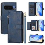 For Google Pixel 10 Pro XL Multi-Card Slots Zipper Wallet Leather Phone Case(Blue)