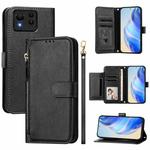 For Asus Zenfone 11 Ultra Multi-Card Slots Zipper Wallet Leather Phone Case(Black)