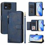 For Asus Zenfone 11 Ultra Multi-Card Slots Zipper Wallet Leather Phone Case(Blue)