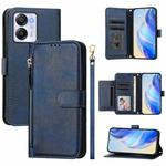 For Blackview Oscal Modern 8 / Color 8 Multi-Card Slots Zipper Wallet Leather Phone Case(Blue)