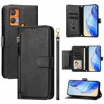 For Oukitel C33 Multi-Card Slots Zipper Wallet Leather Phone Case(Black)