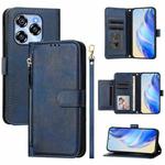 For Oukitel C50 Multi-Card Slots Zipper Wallet Leather Phone Case(Blue)