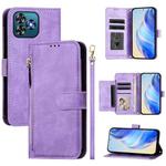 For Oukitel C53 Multi-Card Slots Zipper Wallet Leather Phone Case(Purple)