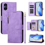 For Sony Xperia 5 V Multi-Card Slots Zipper Wallet Leather Phone Case(Purple)