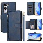 For vivo Y29s 5G / Y04 4G Global Multi-Card Slots Zipper Wallet Leather Phone Case(Blue)