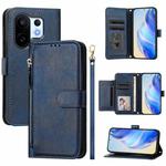 For vivo S30 Pro mini Multi-Card Slots Zipper Wallet Leather Phone Case(Blue)