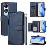 For OPPO A60 4G Global Multi-Card Slots Zipper Wallet Leather Phone Case(Blue)