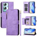 For OPPO A79 5G Global Multi-Card Slots Zipper Wallet Leather Phone Case(Purple)