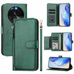 For OPPO Find X6 Multi-Card Slots Zipper Wallet Leather Phone Case(Green)