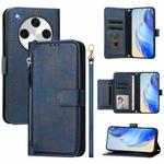 For OPPO Find X8 Pro Multi-Card Slots Zipper Wallet Leather Phone Case(Blue)