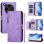 For OPPO Find X8 Ultra Multi-Card Slots Zipper Wallet Leather Phone Case(Purple)