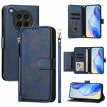 For OPPO Find X8s Multi-Card Slots Zipper Wallet Leather Phone Case(Blue)