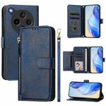 For OPPO Find X8s+ Multi-Card Slots Zipper Wallet Leather Phone Case(Blue)