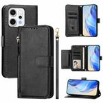 For OPPO Reno14 Pro Global Multi-Card Slots Zipper Wallet Leather Phone Case(Black)