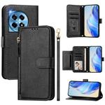 For OnePlus 12 Global Multi-Card Slots Zipper Wallet Leather Phone Case(Black)